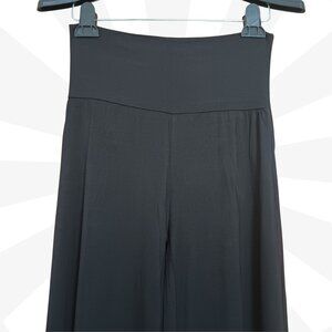 Thanth Black Boho Palazzo Wide Leg High Rise Dress Pants Size S Pull On Stretch